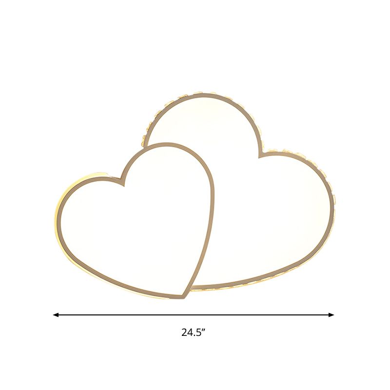 20.5 "/24.5" W Herz-Decken-Deckenbündelhalter Minimale Kristall-LED Weiß-Flush-Leuchte in Warm/Weißes Licht