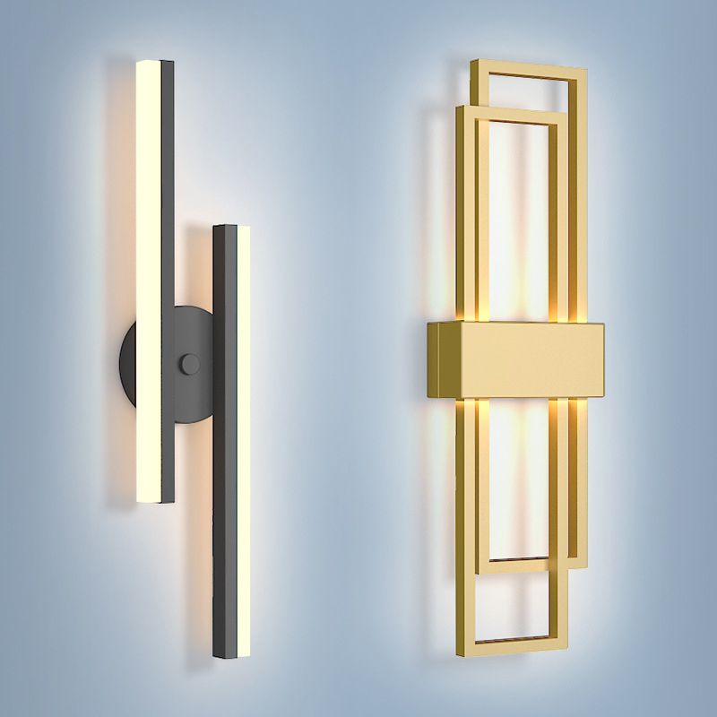 Luci di applique a parete lineare Modern Wall Lamp Metal 1 Light Sconce Lights Fishestures