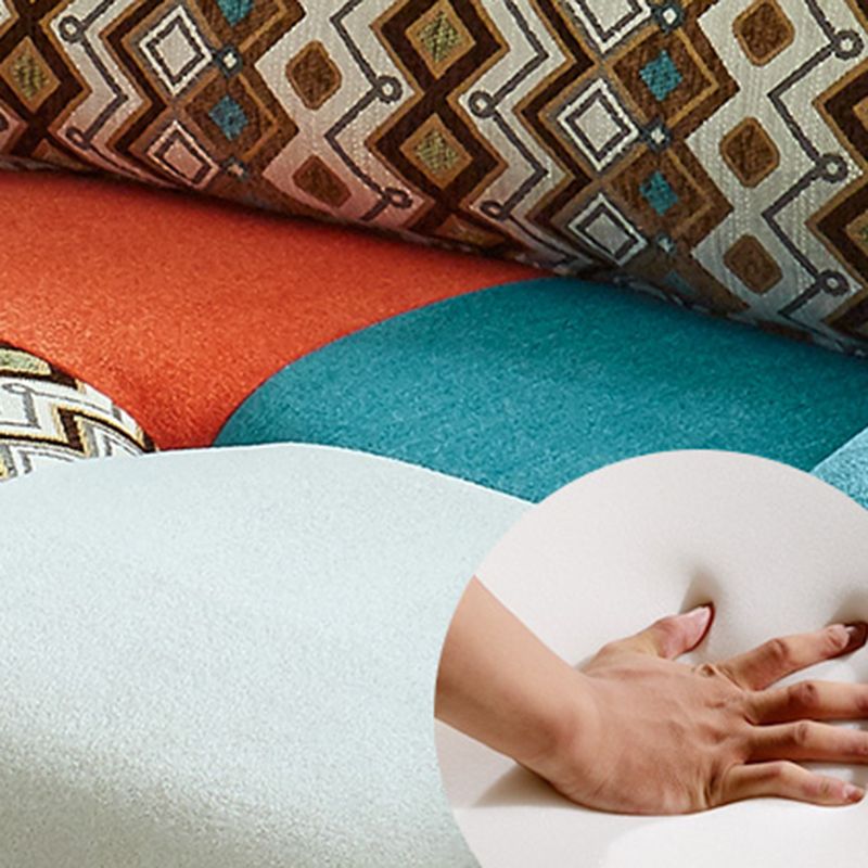 Contemporary Flared Arm Sofa Fabric Tight Back Seating for Apartment