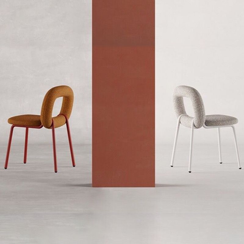 Modern Style Side Chair Metal Open Back Dining Room Chair for Kitchen