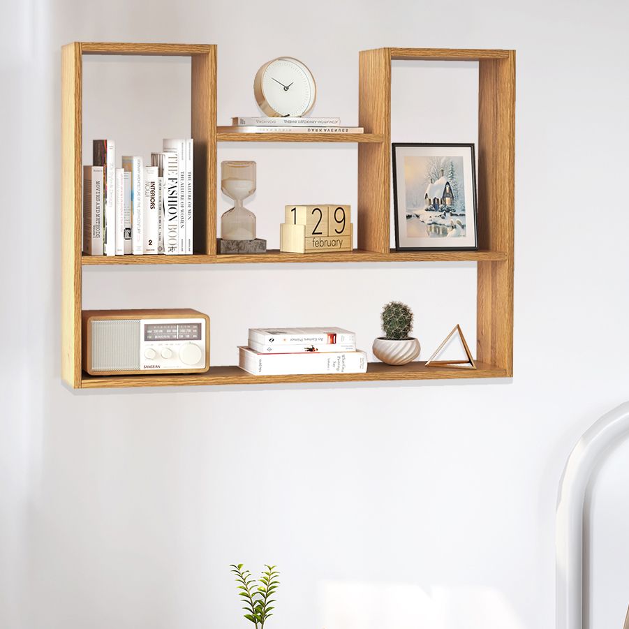 Modern Wooden Bookcase, Geometric Bookshelf for Any Room, 25.5" H X 8" W