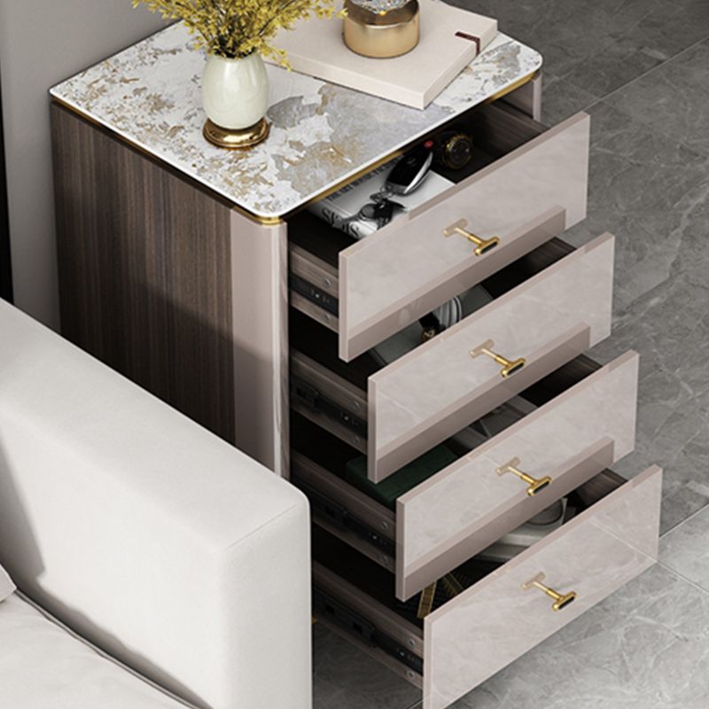 Glam Vertical Lingerie Chest Stone Storage Chest with Drawers for Bedroom