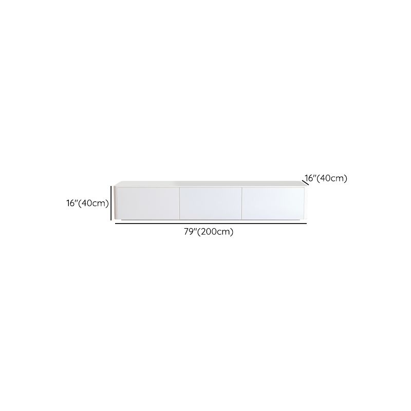 Engineered Wood Contemporary Media Console White TV Console with Doors