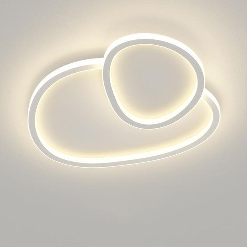 White Modern Flush Mount Lighting Unique LED Ceiling Light for Living Room