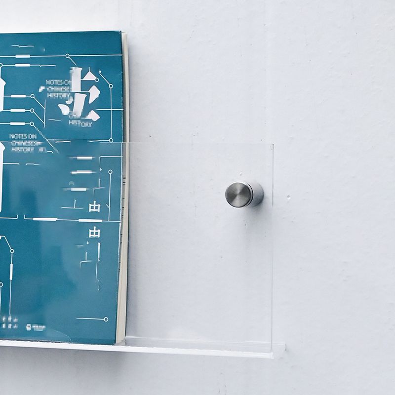 Scandinavian Floating Bookcase Acrylic Closed Back Bookshelf