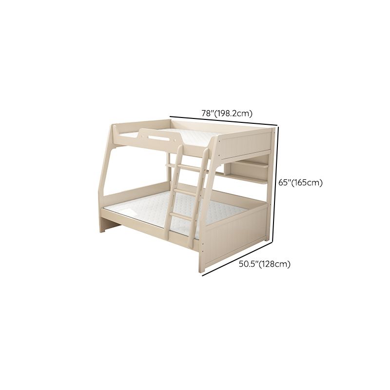 Contemporary Wood White Mattress Included with Drawers Rectangular Bunk Bed