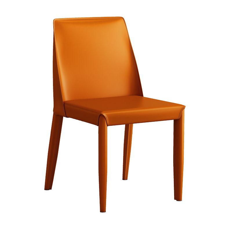 Faux Leather Armless Dining Chairs Contemporary Side Chair Set