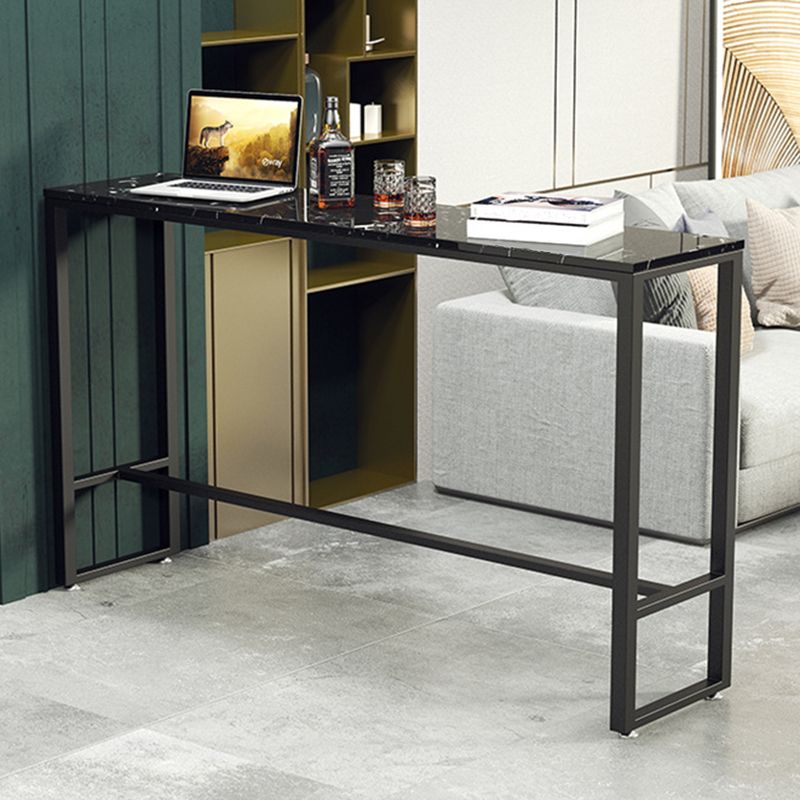Indoor Event and Cocktail Table Industrial Marble Footrest Bar Height Table