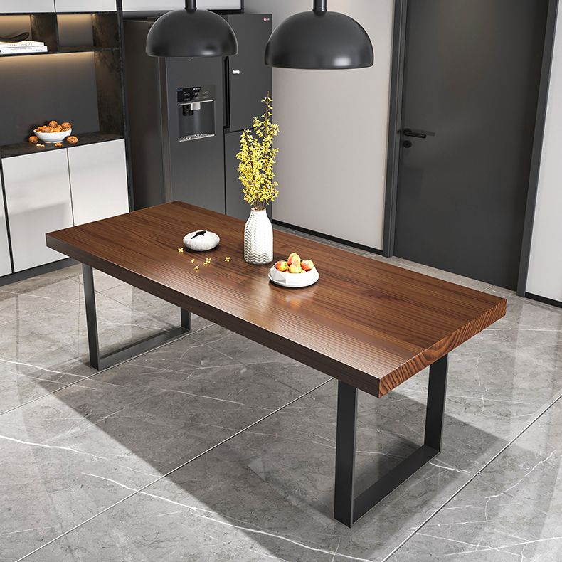 Industrial 1/2/5/7 Pieces Dining Set Solid Wood Top Dinette Set with Black Base