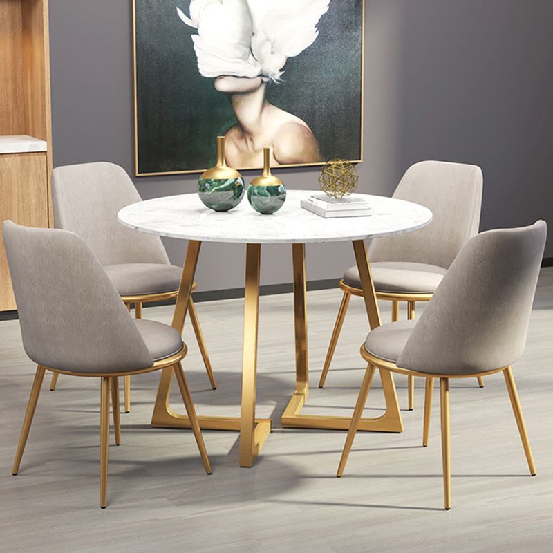 Armless Dining Chairs Glam Style Velvet Side Chairs for Dining Room