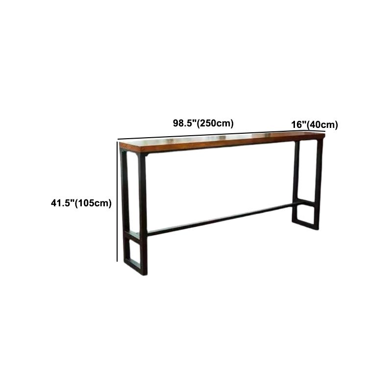 Rectangle Counter Wine Table Footrest Wood Industrial Cocktail Bar Table for Coffee Shop