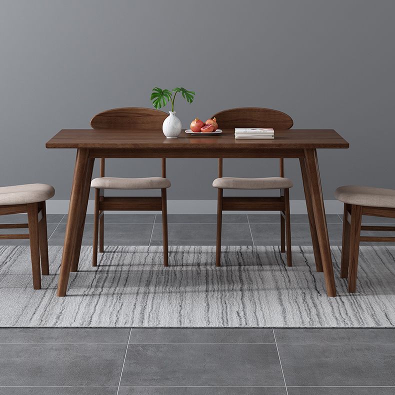 Industrial Kitchen Solid Wood Dining Table Rectangle Dining Table with 4 Legs