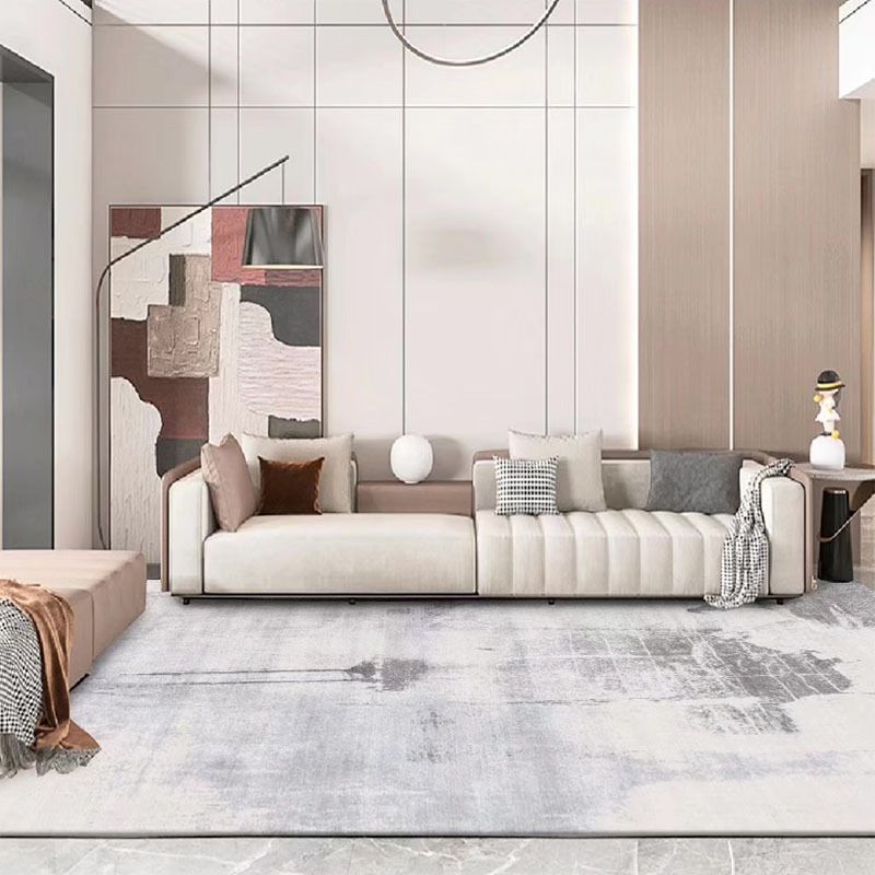Gray Casual Carpet Polyester Pattern Carpet Non-Slip Backing Carpet for Home Decor