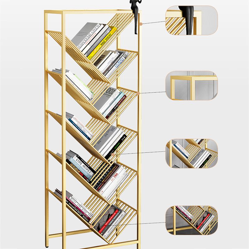 Urban Bookshelf Metal Shelf Bookcase with Shelves for Living Room