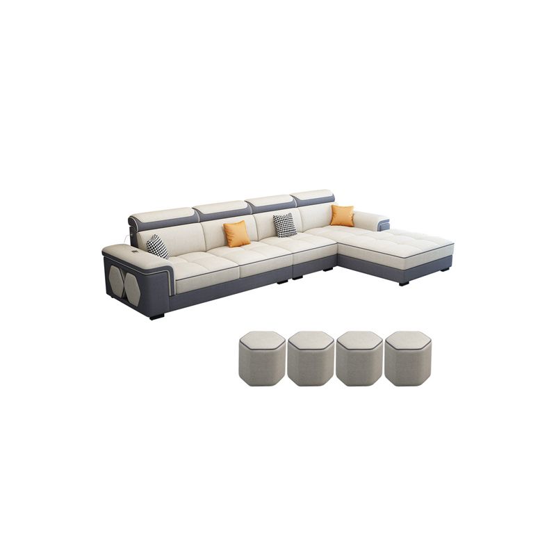 Contemporary L-shaped Sectional Right Facing Sofa with Reversible Chaise