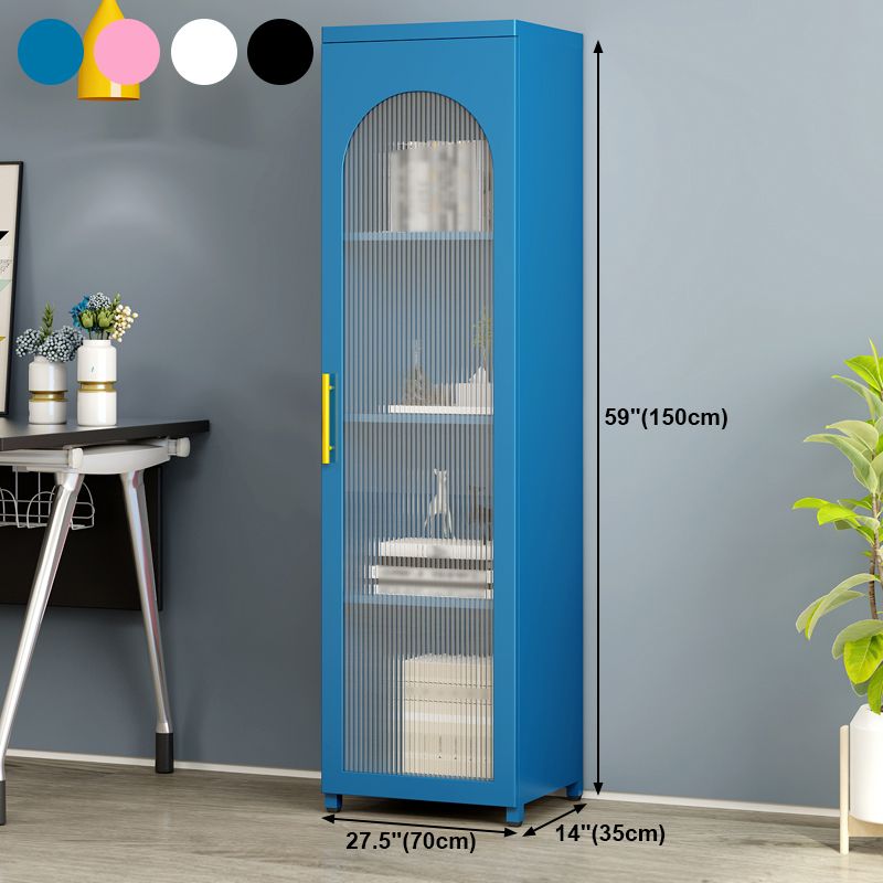 Metal Industrial Standard Bookcase Vertical Bookcase with Glass Door