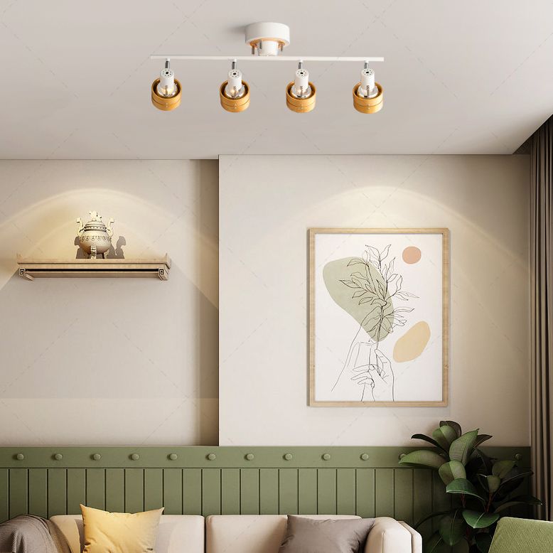 Modern High-end Track Lighting in Brass Solid Wood Track Lighting Systems for Living Room Dining Room Home