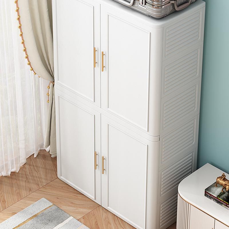Contemporary 2-Door Wardrobe Armoire Plastic Storage Cabinet