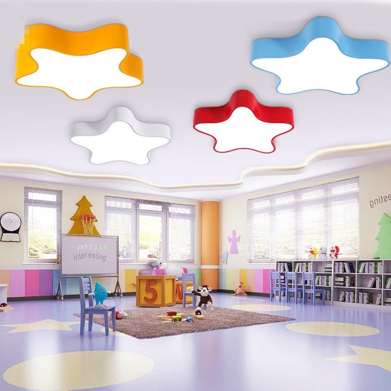 Boys Girls Bedroom Star Flush Ceiling Light Acrylique Contemporary Ceiling Lamp