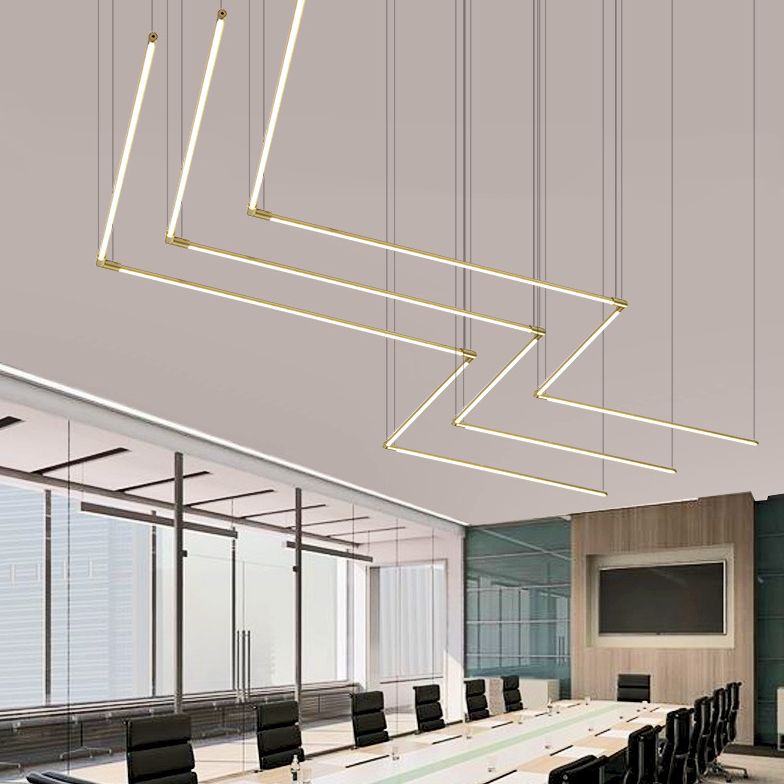 Luci di lampadari dell'isola lineare Simplicità Fissature di illuminazione del lampadario acrilico per tavolo da pranzo