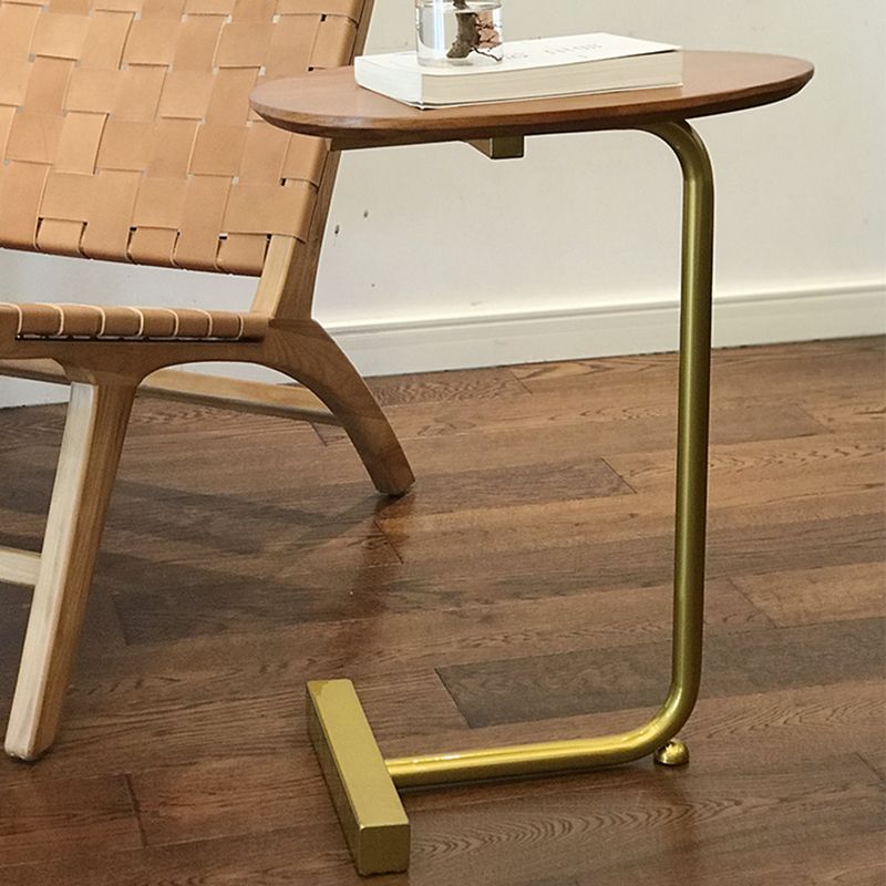 Modern C Corner Table Solid Wood Side End Table for Living Room