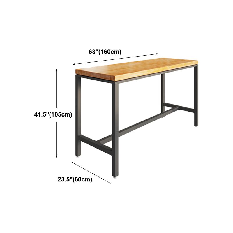 Wood Trestle Modern Bar Stool Table Natural Bistro Bar Height Cocktail Table