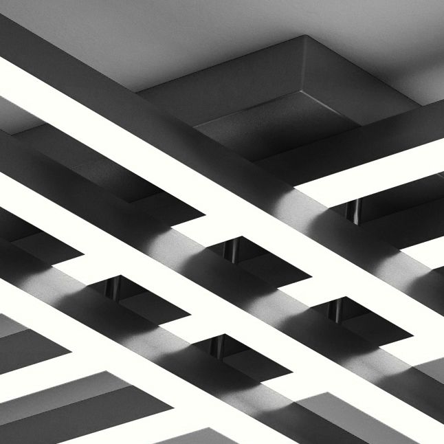 Luz de techo de semi rascillo de LED simple Luz de montaje semi rasgador de tiras con sombra de metal