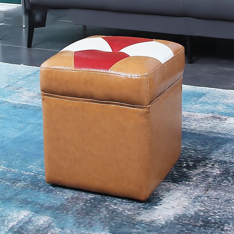 Water Resistant Round Standard Modern Color Lump Leather Ottoman