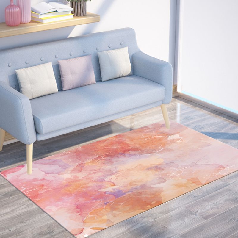 Trendy Ink Painting Indoor Rug Individuality Modern Rectangle Carpet Polyester Friendly Washable Carpet for Home Decoration