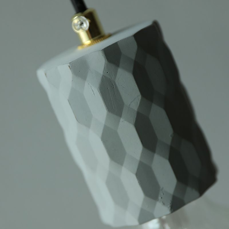 Mini-luminaire pendentif créatif nordique ciment monomoteur de bulbe bleu lumière suspendue pour le café