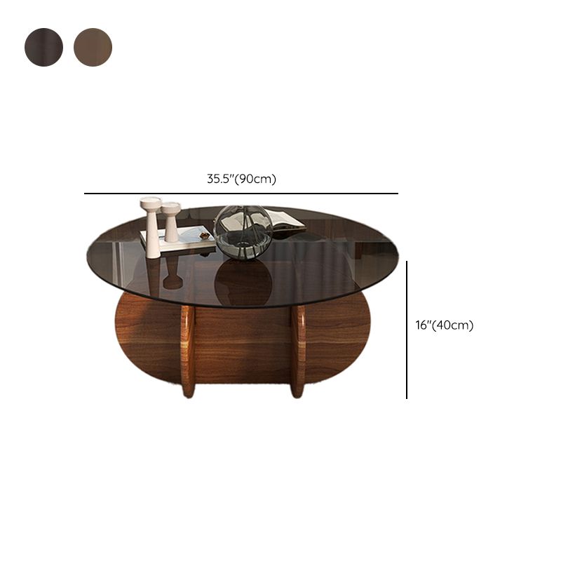 Glass Top Coffee Cocktail Table Modern Round Coffee or End Table