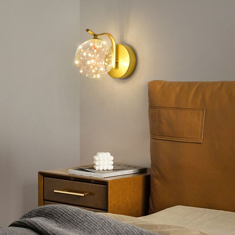 Nordische moderne Wandmontage Leichte einfache Glasschatten Wandleuchte Lampenvorrichtung für Wohnzimmer