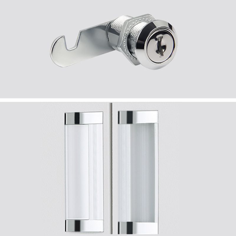 White Steel Wardrobe Cabinet Contemporary Style Wardrobe Armoire