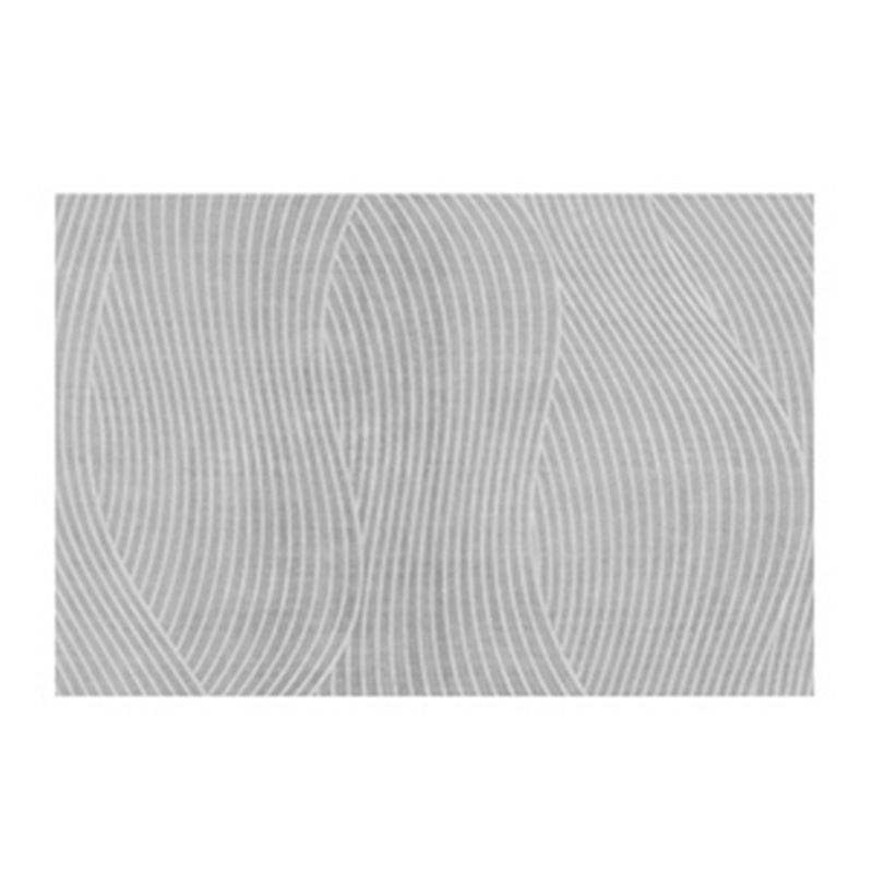 Contemporary Line Rug Polyester Gray Rug Washable Rug for Home Decor
