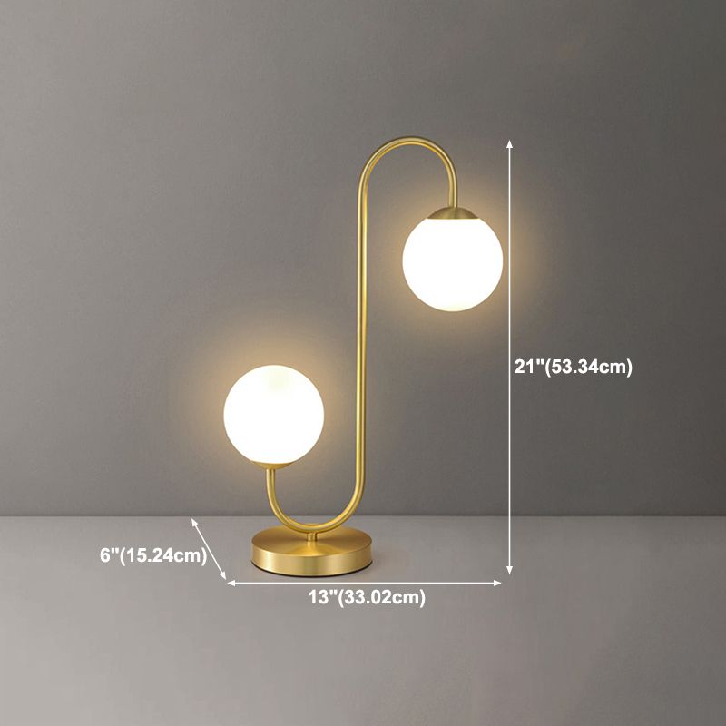 Glass Round Night Table Lamp Minimalist Style Table Light for Bedroom