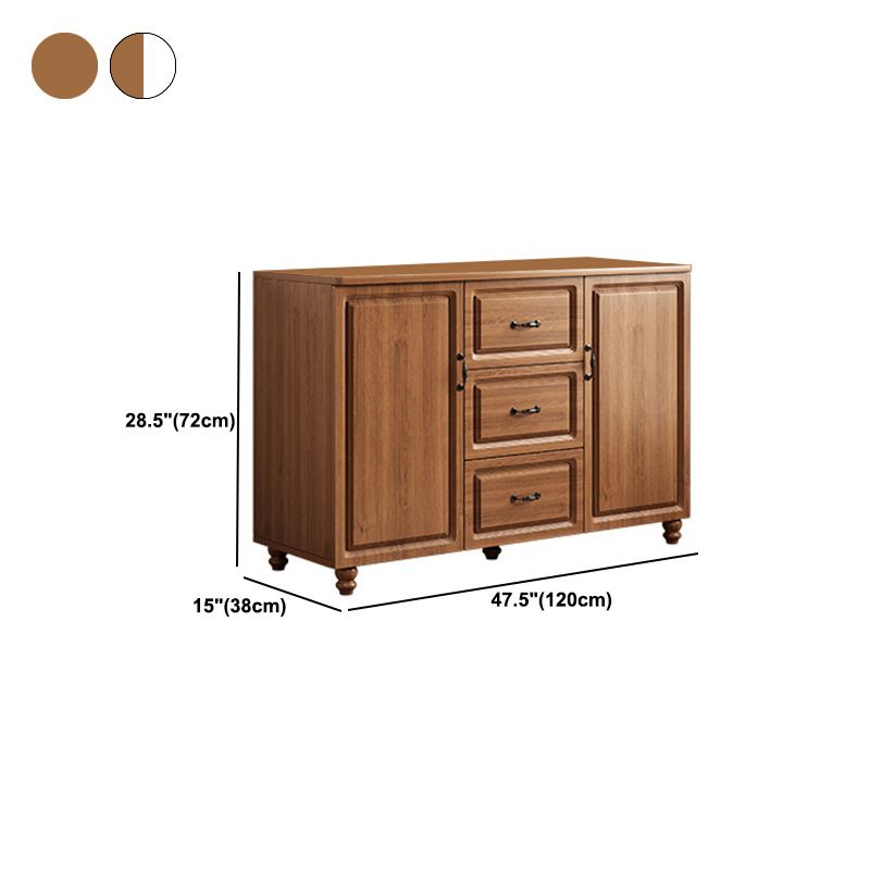 Mid-Century Modern Rectangle Accent Cabinet with Bun Feet and Drawers