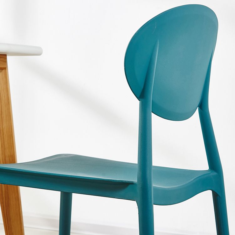 Plastic Stackable Dining Side Chair Open Back Armless Dining Chairs (Set of 4)