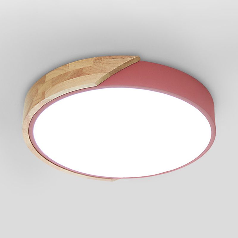 Macaron Modern Round Flushmount Bedroom Metal LED Ceiling Flush Mount Lamp