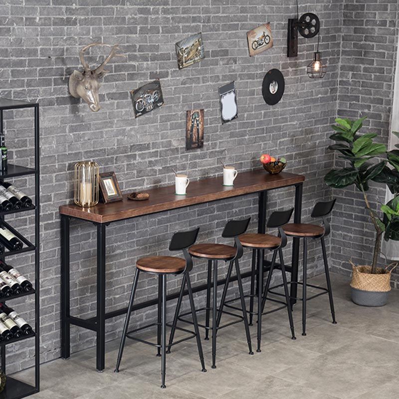 Industrial Bar Table Set 1/4 /9 Pieces Solid Wood Counter Table for Indoor