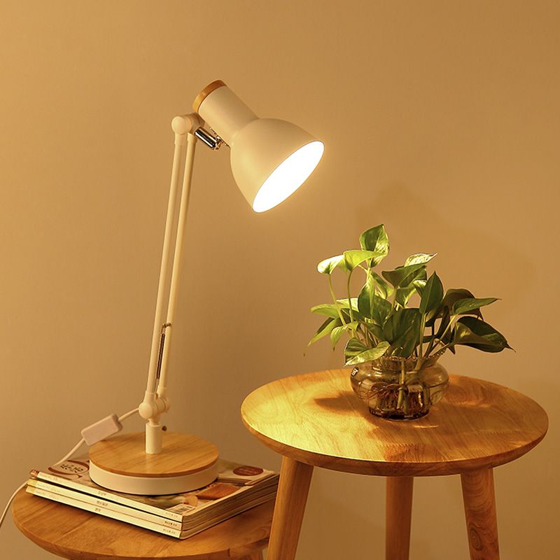 Gewölbter Metallschreibtisch Licht Moderne 1 Glühbirne Schwarz/Weiß Nachttischlampe mit rotierenden Knoten