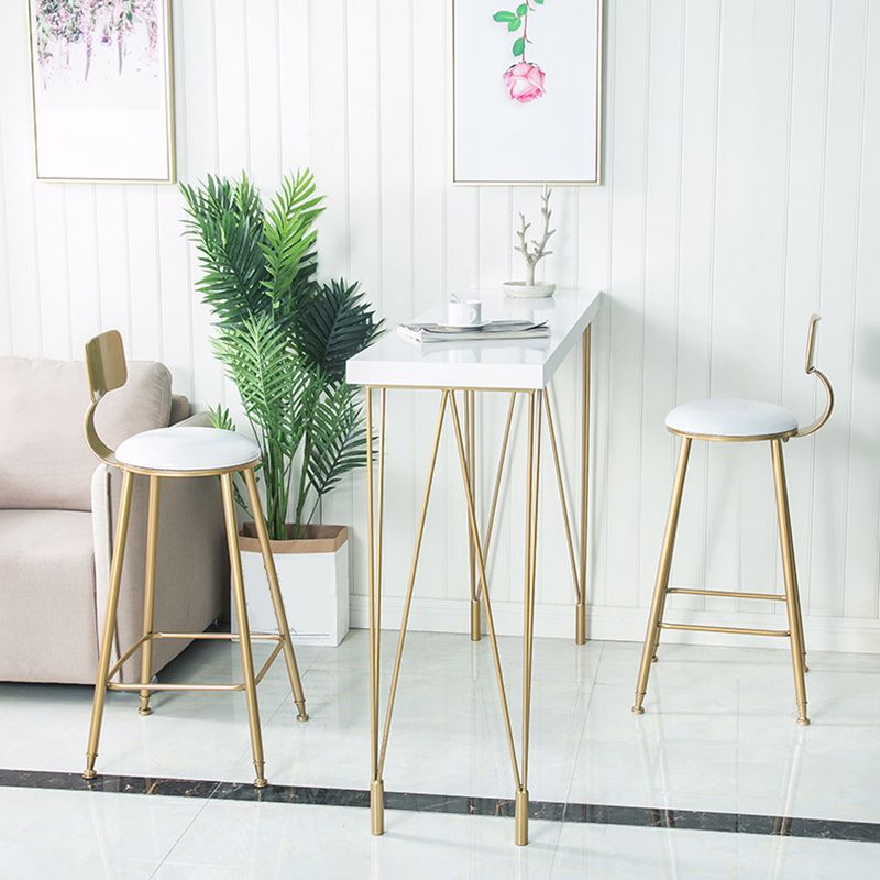 Glam Style 1/2/3 Pieces Bar Table Set Rectangle Bar Table with High Stools