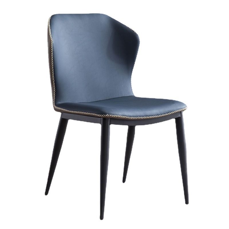 Faux Leather Dining Chair Industrial Style Wingback Side Chair