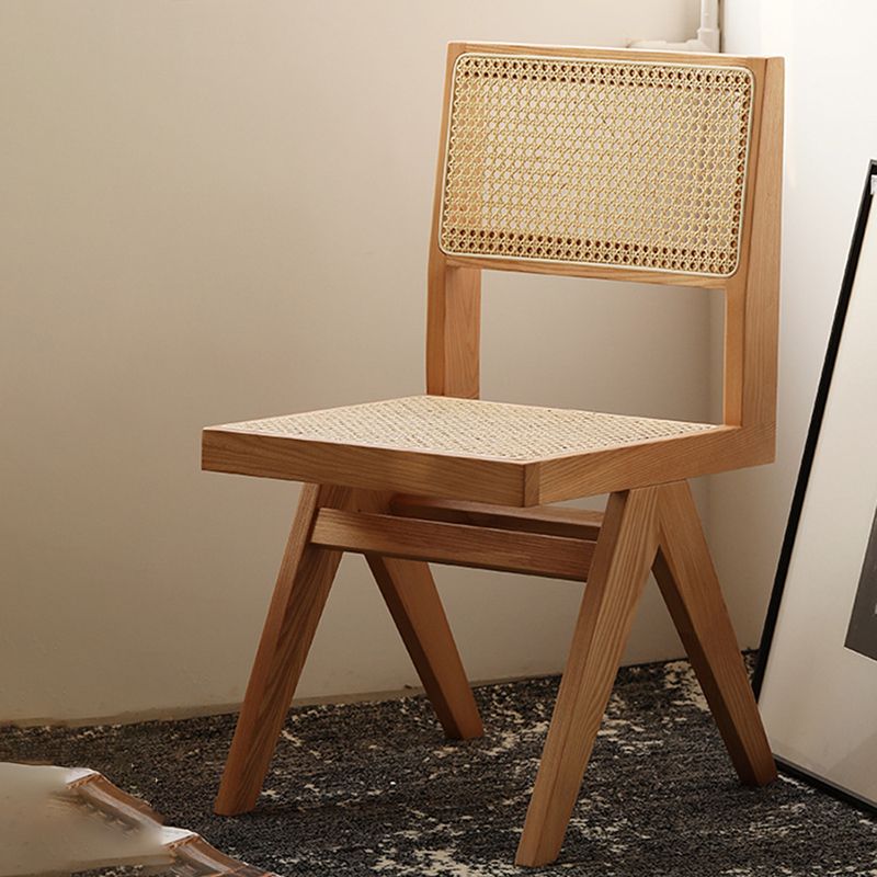 Wood Modern Dining Side Chair Cane Back Dining Chairs for Home