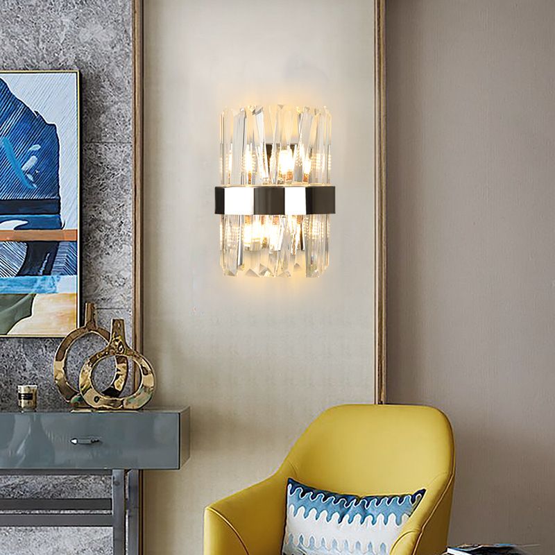 K9 Crystal Sconce Lighting Modernist 1 Head Wall Light Fixture in Clear for Bedroom