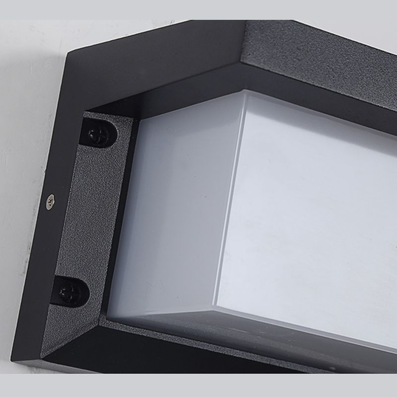 Modern Simple Style Rectangular Shade Wall Sconce Metal 1 Light Sconces in Black Finish