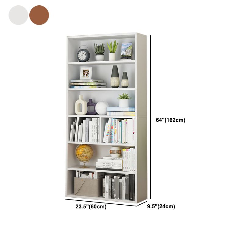 Modern Style Bookshelf Closed Back Engineered Wood Urban Bookcase for Home