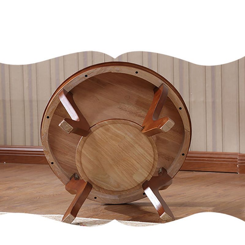 Traditional Table Solid Wood 4 Legs Living Room Side End Table
