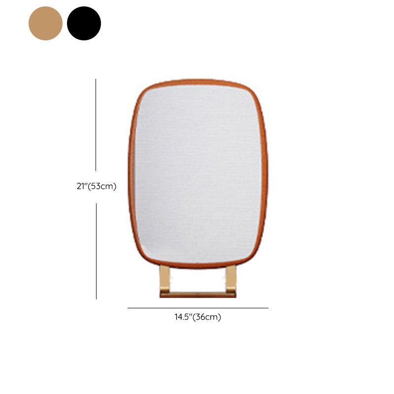 Glam Faux Leather Vanity Dressing Table 2-Drawer Makeup Vanity Desk