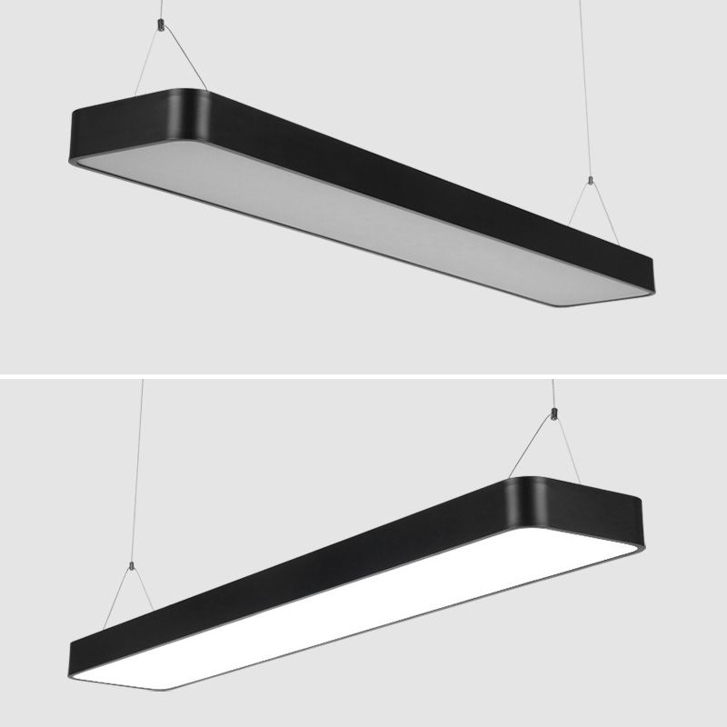 Contemporary Simple Style Hanging Lamp Rectangle Shaped LED Pendant Lights for Office