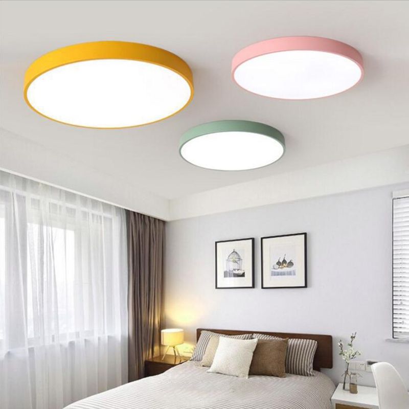 Modern Simple Macaroon LED Ceiling Lamp Acrylic 1 Light for Living Room Study